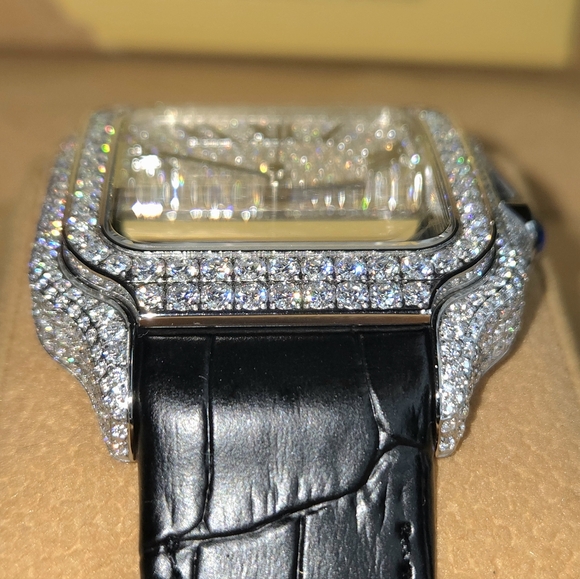 Iced Out Mossinite Automatic Square Luxury Mechanical Bust Down Watch - Picture 8 of 14